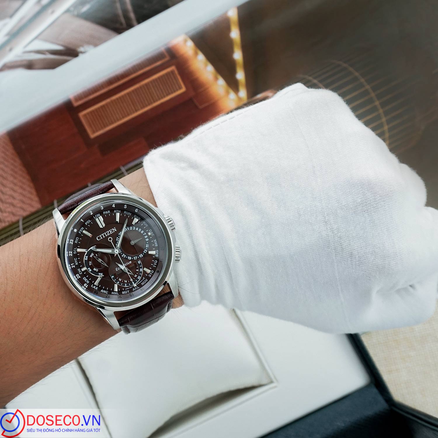 Citizen Eco-Drive Uomo BU2020-29X – Orologio Alimentato Dalla Luce, Cassa Acciaio, Cinturino Pelle Marrone, Impermeabile 100m
